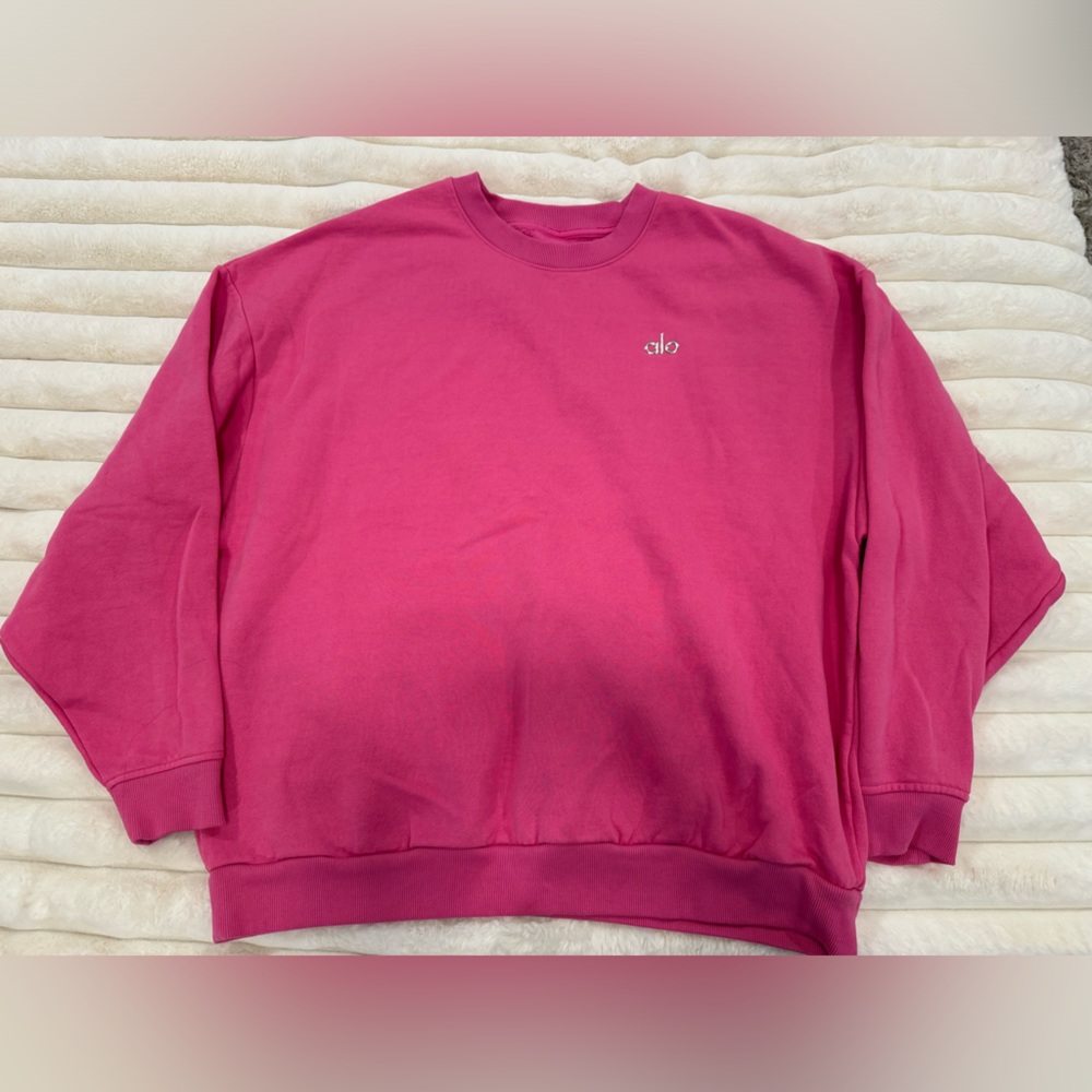 Alo accolade hot pink crewneck sweatshirt